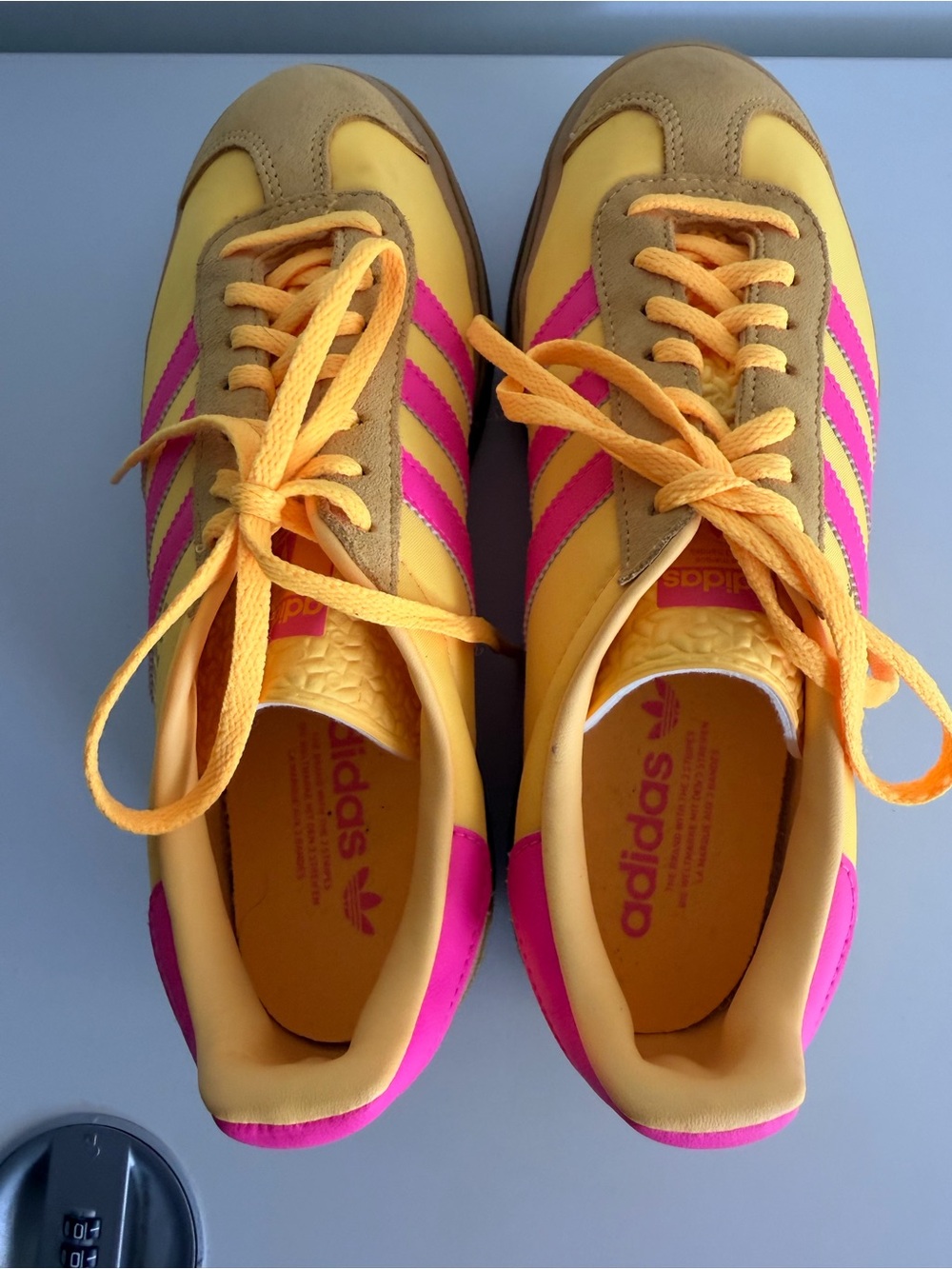 adidas Gazelle Platform Women's Yellow and Pink Retro Sneakers - Picture 4 of 6